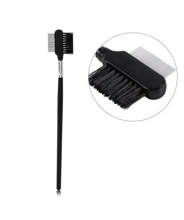 Double Head Eyelash Eyebrow Brush - 2 in 1 Metal Comb & Wood Handle for Ultimate Makeup Grooming - Buy Online on SooperMarket.com