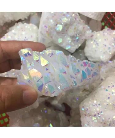 200g-280g Natural Rainbow White Aura Angel Quartz Crystal Stone Cluster 1pc HOMEZHOU - Buy Online on SooperMarket.com