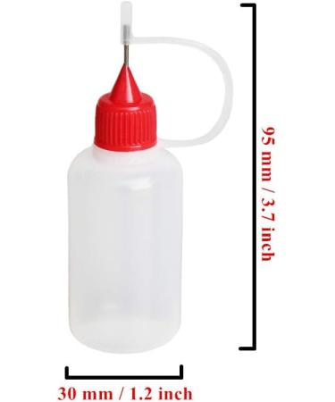 30 Pcs Precision Tip Applicator Bottles Set for DIY Quilling Craft and Acrylic Painting - 1oz Translucent Bottles with Colored Tips and Mini Funnels - Buy Online on SooperMarket.com