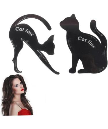 2PCS Cat Eyeliner Template Premium PVC Material Smoky Eyes Makeup Applicators Cat Shaped Eye Liner Guide Stencil Tool For Makeup Beginnereyeliner stencil - Buy Online on SooperMarket.com