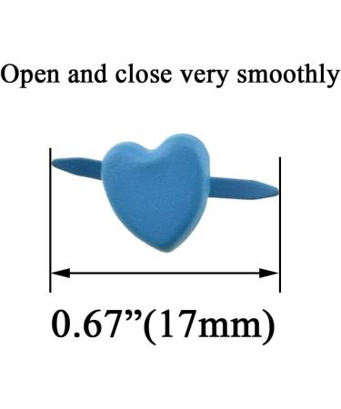 Hahiyo Heart Shaped Brads 200PCS Mixed Color 8.8x9.2mm - Metal Fasteners with Strong Penetration for Scrapbook Tag - Easy Bend, No Jagged Groove or Burr, Rust Resistant - Buy Online on SooperMarket.com
