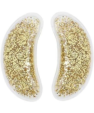Hot Cold Therapy Eye Gel Bag - Reduce Dark Circles & Swelling | Reusable Cooling Mask | Glitter Golden Design - Buy Online on SooperMarket.com
