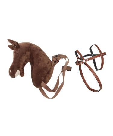 Panduro Hobby Horse | Portable hobby horse with shoulder strap and bridle | Length from chest 29 cm | Brown