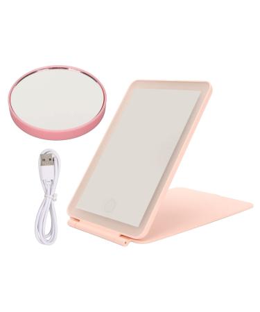 Folding Travel Mirror Portable LED Light Mirror with 3 Light Modes - Perfect Travel Companion for Women(pink)