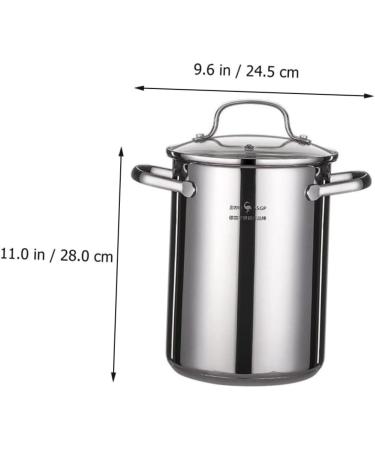 PRETYZOOM 1 Set Fry Pan Stock Pot with Strainer Basket Outdoor Chicken Fryer Fat Storage Can Mesh Steamer Basket Small Roasting Pan Deep Pan with Lid Stainless Steel Pot Soup Pot - Buy Online on SooperMarket.com