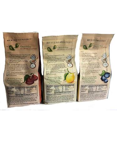 Sticky Fingers Bakeries Premium Scone Variety Mix - Lemon Poppyseed, Wild Blueberry, Cocoa Chocolate Chip (Pack of 3) - Buy Online on SooperMarket.com