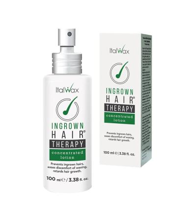 Italwax Ingrown Hairs Therapy Concentrated Lotion 100ml / 3.38fl.oz - Prevents and slows down ingrown hairs occurrence - Ideal for large surfaces 3.38 Fl Oz (Pack of 1)