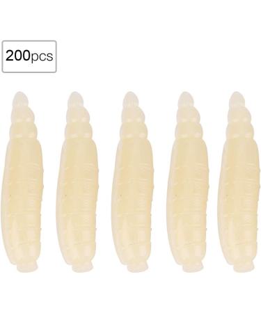 SUNGOOYUE 200pcs Artificial Maggots Grub Soft Fishing Lures - Lifelike 17mm Worms for Ultimate Fishing Success - Buy Online on SooperMarket.com