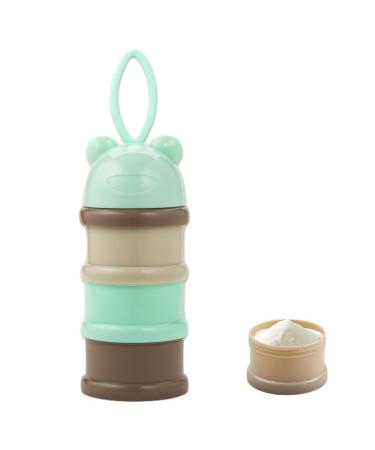 Bezavea Baby Milk Powder Dispenser Portable 3 Layers Formula Milk Storage Container Baby Powder Storage Container 120ml Baby Feeding Travel Storage Baby Feeding Travel Storage Container (Green)