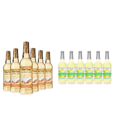 Jordan's Skinny Syrups Caramel Pecan Syrup (750ml Sugar-Free Zero Calorie Keto Friendly) & Margarita Mix (946.35ml Sugar-Free Low Calorie Keto Friendly) Guilt-Free Syrup & Cocktail Mixer Combo