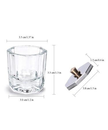 Kalolary 2Pcs Nail Art Dappen Dish & 6Pcs Acrylic Nail Brush Set | Mini Glass Cup with Lid | Crystal Bowl for UV Gel DIY | Purple Acrylic Liquid Powder Styling Tool - Buy Online on SooperMarket.com