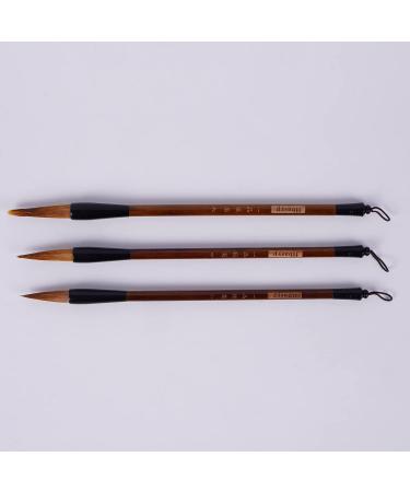 Hbasyp Chinese Traditional Calligraphy Brush Set - Wolf Hair/Sumi Drawing/Painting Set - Small Brown Box - Buy Online on SooperMarket.com
