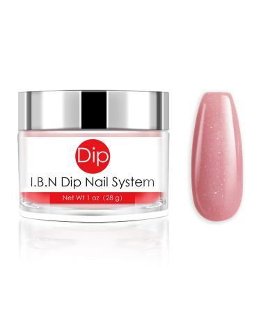 I.B.N Pink Nail Dipping Powder (added vitamin) Acrylic Dip Powder Colors, 1 Ounce/28g, No Need Nail Dryer Lamp Cured (DIP 044)