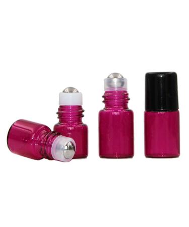 JIHUOO 15pcs Glass Essential Oil Roller Bottles Refillable Roll On Empty Bottle Vial Rose Red 2 ML Rose Red 2ml