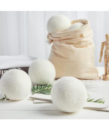 6-Pack Wool Dryer Balls Reusable Tumble Dryer Balls Organic Fabric Softener Alternative Reduce Drying Time Noise Static-Cling & Wrinkles with No Bad Odor - Buy Online on SooperMarket.com