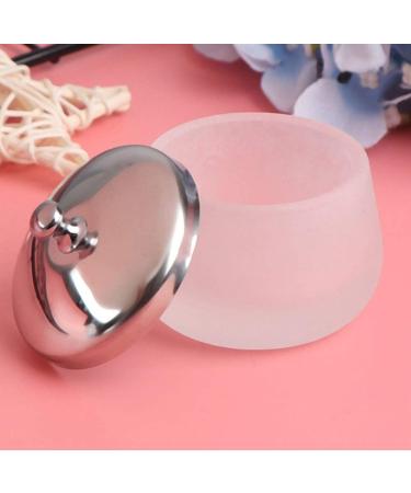 Frosted Glass Dappen Dish with Lid - Nail Art Acrylic Liquid Powder Container - Buy Online on SooperMarket.com