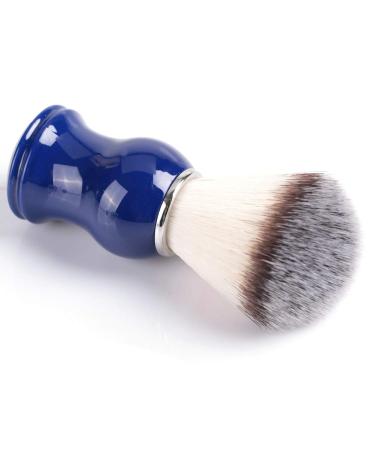 Beard-razor brush beard-razor tool with resin grip men's beard cord-shaving brushes perfect shaving cream-brush gifts for fathers men friends (blue handle made of nylon wool (no logo))