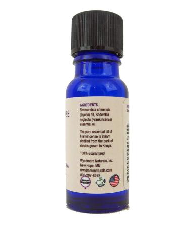 Wyndmere Frankincense Essential Oil in Jojoba - 100% Pure Therapeutic Quality - 10ml Diffuser Oil - Made in USA - International Shipping Available - Buy Online on SooperMarket.com