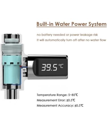 Digital Shower Thermometer 5 85 C | 360 Rotating LED Water Meter | Baby & Elderly Safe Thermometer - Buy Online on SooperMarket.com
