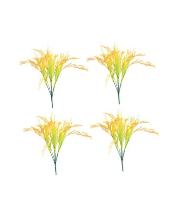 VINTORKY 4pcs 7 Simulated rice plants decor botanical decor artificial wheat ears Wheat Ear for Home wheat sheaves for natural home decor Creative Wheat Ear grain of wheat plastic wedding