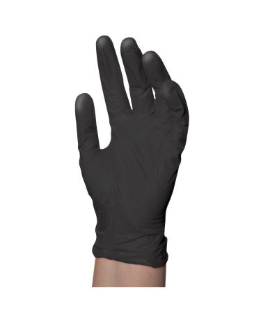 BaBylissPRO Reusable Black Satin Latex Gloves for Salon Hair Colouring 4 per box Medium