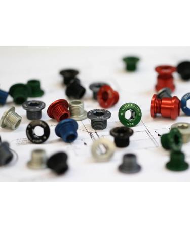 Wolf Tooth Components Black Chainring Bolts & Nuts Set for 1X Drivetrains - Pack of 4 - Buy Online on SooperMarket.com