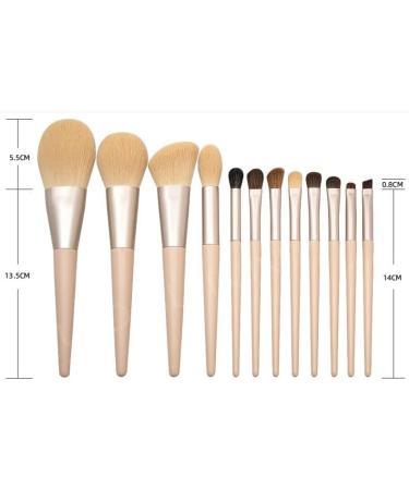 Buy DFHBFG 12-Piece Wooden Handle Makeup Brush Set | Premium Powder Shadow & Eyebrow Brushes | International Shipping Available - Buy Online on SooperMarket.com