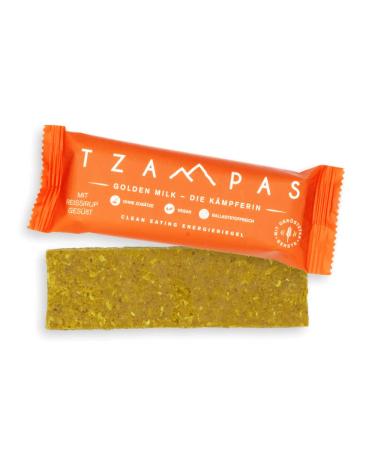 TZAMPAS Clean Eating Energy Bar Golden Milk - The Fighter (16 x 40g) | Organic Vegan No Additives with Coconut & Turmeric - Buy Online on SooperMarket.com