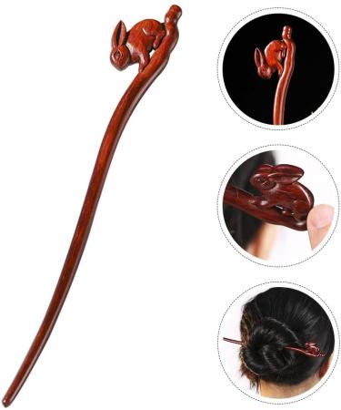 Sosoport Rabbit Hairpin Wedding Hair Chopstick Tassel Hair Fork Hair Accessories for Women Wedding Hair Accessory for Women Hair Chopsticks for Women Wooden Literature and Art Headgear Miss - Buy Online on SooperMarket.com