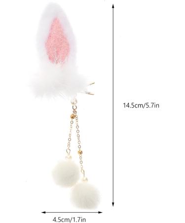 HOLIDYOYO 1 Pair Bunny Ear Hair Clip Bunny Hair Clips for Girls Barrettes for Girls Hair Clip for Girls Japanese Hair Accessories Girls Hairpin Tiara Tassel China Plush Girl Child - Buy Online on SooperMarket.com