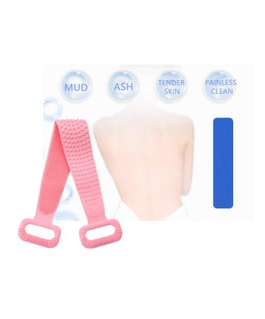 Silicone Bath Body Brush Exfoliating Back Scrubber - Easy to Clean, Eco Friendly, Long Lasting - Pink - Buy Online on SooperMarket.com