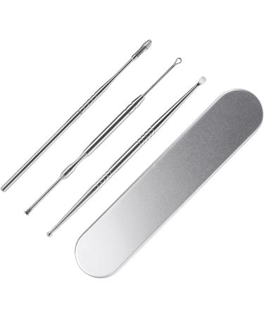 Stainless Steel Ear Spoon Set - 3pcs T Tool Earmuffs Ear Cleaners Kit for Ear Wax Removal - Buy Online on SooperMarket.com