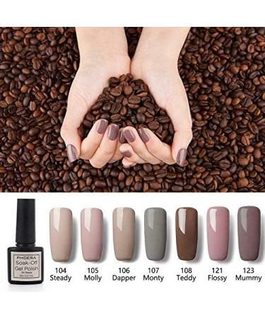 AQUAPURITY PHOERA UV Gel Nail Polish Soak off Color Gellish Base Top Tempered Matte Coat Long Lasting Varnish Manicure Art Polishes Non Smudge Formula 8ML (108 TEDDY) - Buy Online on SooperMarket.com