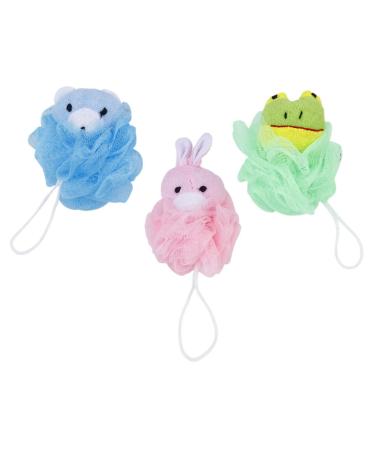 Angoily 6 Pcs Cartoon Bath Mesh Sponge Shower Loofahs Dead Skin Clean Pouf Back Puff Massager Bathing Scrubber 1 Count (Pack of 1)