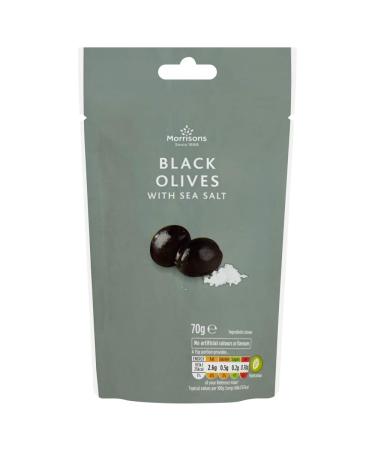 Morrisons Pitted Black Olives with Sea Salt 70 g x 8