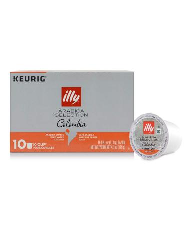 illy Arabica Selections Colombia, 100% Arabica Bean Signature Italian Blend Roasted, Single Serve Drip Brewed Coffee K Cup Pods, Coffee Pods for Keurig Coffee Machines, K-Cups, 10 K-Cup Pods Colombia Single Origin Medium