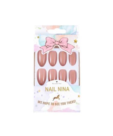 Brishow Dark Pink Artificial Nails - 24 Pcs Long Acrylic False Nail Tips for Women & Girls | International Shipping - Buy Online on SooperMarket.com