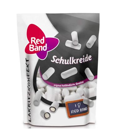 Red Band School Chalk - School Chalk - 8 x 175 g bags | Original Dutch Quality Liquorice Confectionery (Import)