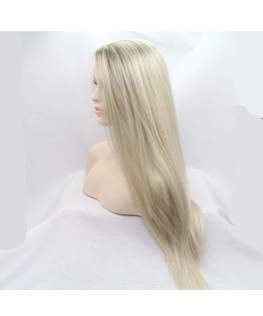 SHIYID Brown Blonde Long Silky Straight Synthetic Lace Front Wig - Heat Resistant Fiber for Women - Buy Online on SooperMarket.com