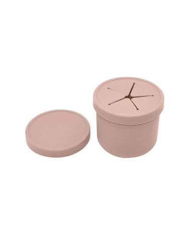 no ka Spill-Proof Snack Cup | Comes With A Lid | 100% Food-Grade Silicone | Soft & Perfect For Snacking | Dishwasher Friendly | Soft Blush | Size 12 Oz Soft Blush Snack Cup with Lid