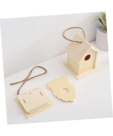 Unomor 2-Station DIY Wooden Bird Nest & House for Little Birds - Unfinished Birdhouses for Crafting - Buy Online on SooperMarket.com