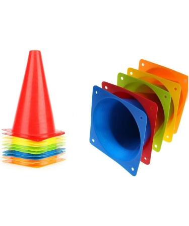 YOQXHY Soccer Cones (25 Pack) - 7 Inch Agility Training Sports Cones with Carry Bag - Ideal for Kids Football Basketball Drills - Field Markers in 5 Colors - Buy Online on SooperMarket.com