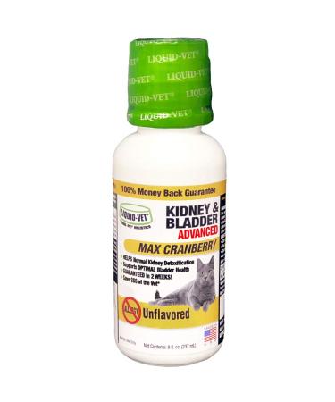 Liquid-Vet Advanced Kidney & Bladder Supplements for Cats with Cranberry + D-Mannose | Cat Kidney Support | Cat Urinary Tract Health Unflavored 8