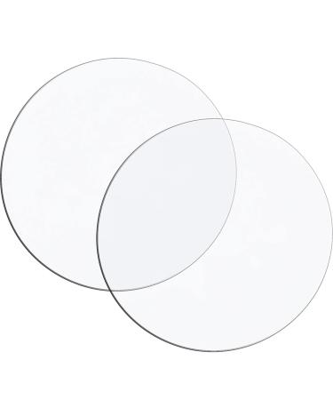 2 Pieces Clear Acrylic Sheet Acrylic Disc Blanks Transparent Round Acrylic Disc Panel 0.08 Inch Thick Circle Acrylic Panel Sign for Vinyl DIY Projects Arts and Craft Supplies (10 Inches)