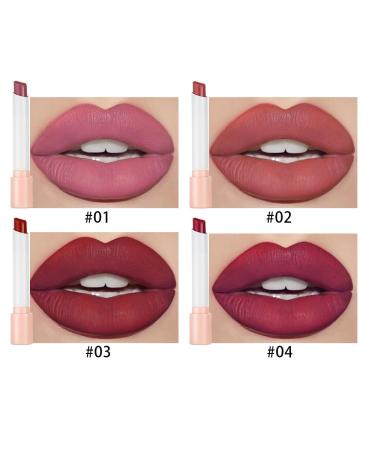 4Pcs Matte Nude Lipstick Set - Lightweight Mini Velvety Lip Gloss & Cigarette Case - Perfect Festival Gift for Women - Long-Lasting Lip Tint for Daily Makeup - Buy Online on SooperMarket.com