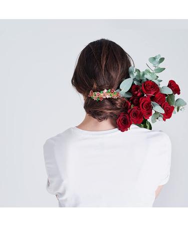 NAIHOD Vintage French Hair Barrettes - Luxurious Flower Leaf Butterfly Hair Clips - 3Pcs Bridal Hair Pins for Women & Girls - Wedding Party Jewelry - Buy Online on SooperMarket.com
