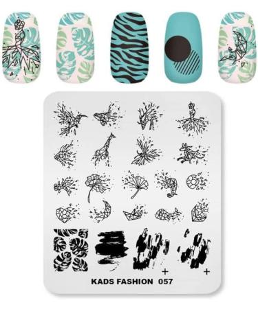 Alexnailart Nail Art Stamping Plates Image Template Broken Geometry Graphics Leaf Pattern Design Stamper Nail Art DIY Print Manicure Nail Art Stencil Tools FA057 - Buy Online on SooperMarket.com