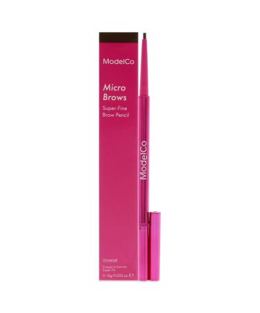 ModelCo Micro Brows Brown Pencil - Long-Wearing And Water-Resistant Formula - Defines And Fill In Brows With Ultra-Fine Precision - Blends Seamlessly - Universal - 0.035 Oz Eyebrow Pencil