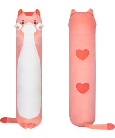 Hawaii 50 cm cuddly toy kawaii long cats plush pillow pink soft toys plush toy stuffed animal toy cuddly pillow gift plush pillow light pink cat 50 cm