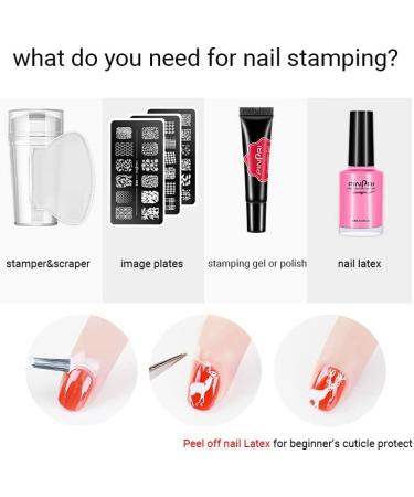 Silicone Nail Stamper French Tip with Scraper for Nails Manicure Tools Stamp Polish Stencil Template for Manicure Tools Nail Art Template Seal Stamper Scraper - Buy Online on SooperMarket.com